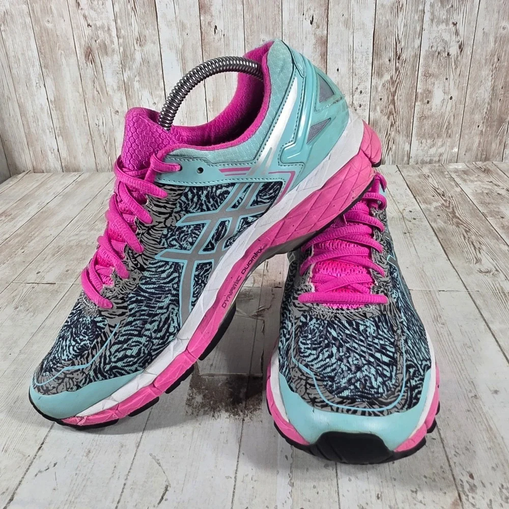 Asics Gel-Kayano 22 Womens‎ 9.5 Pink Teal Running Shoes T5A5N Stability Sneakers